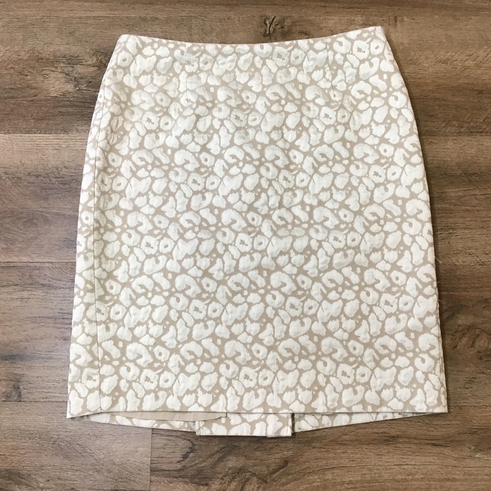 SAKS Fifth Avenue Skirt Size 6 Pencil Cheetah Tan Off White ***READ***